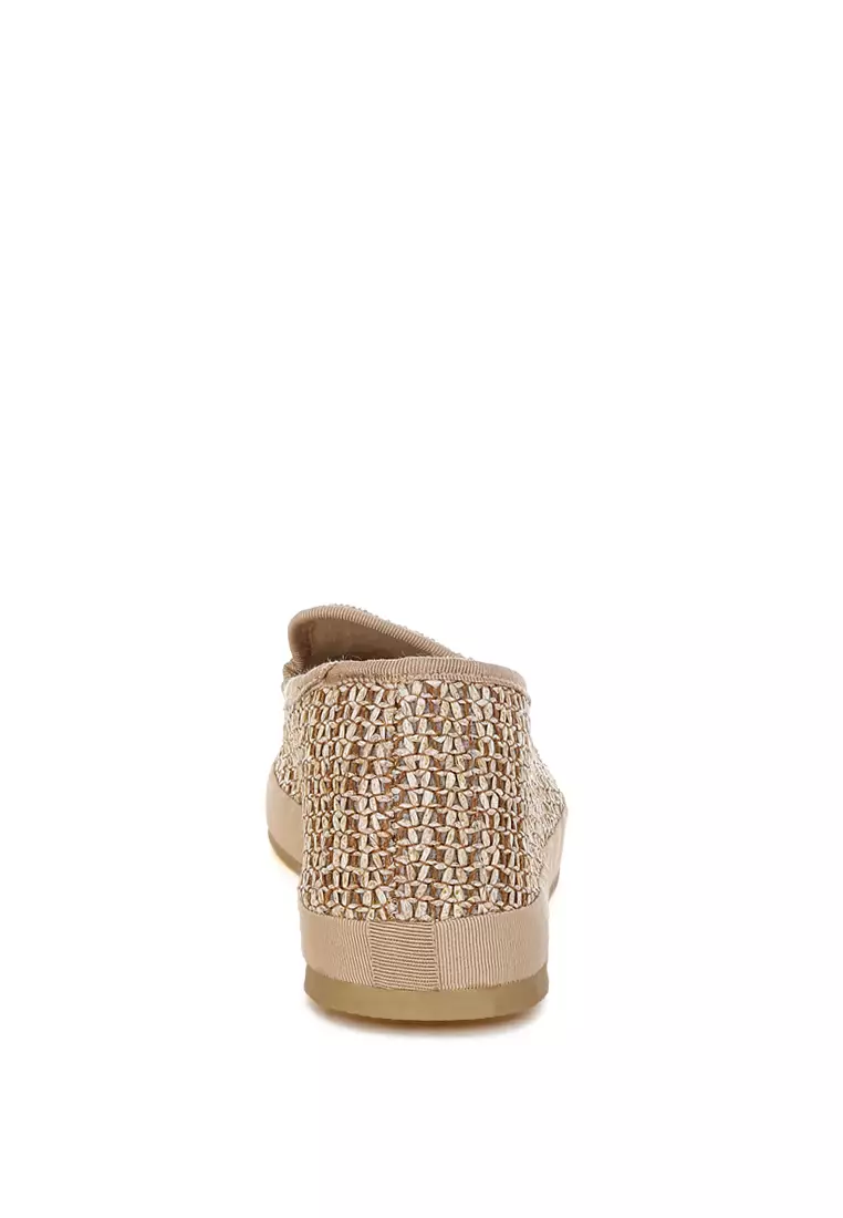 Round Toe Slip-On Sneakers In Brown