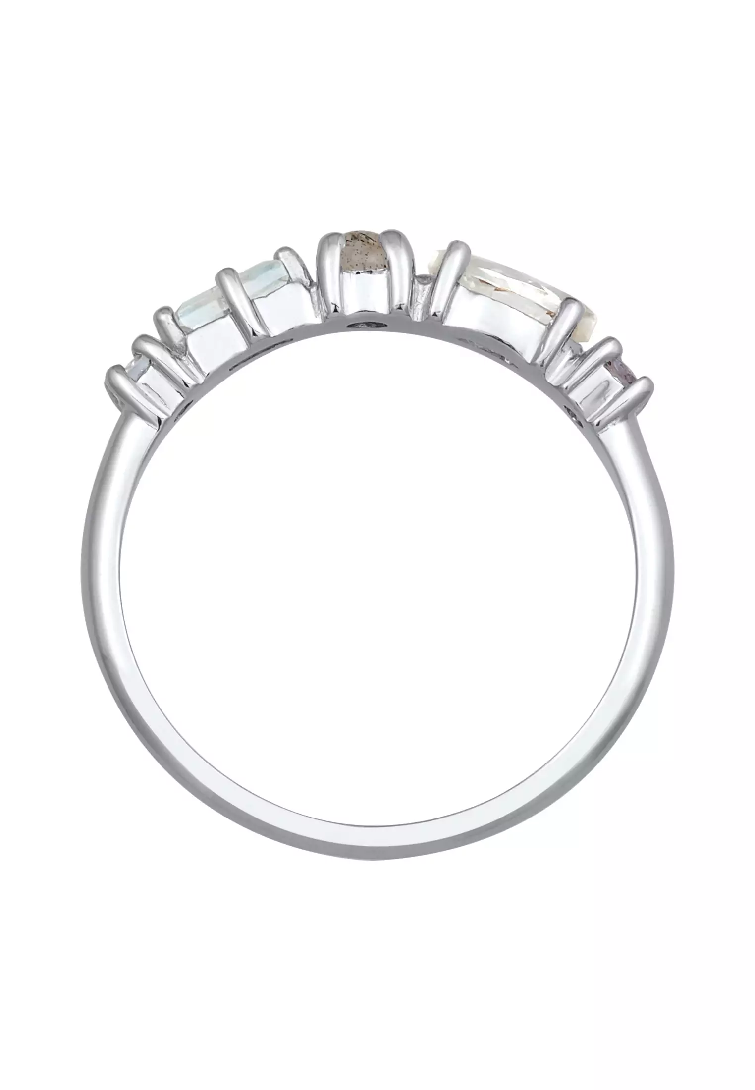Gemstone Memoire Ring – 925 Silver