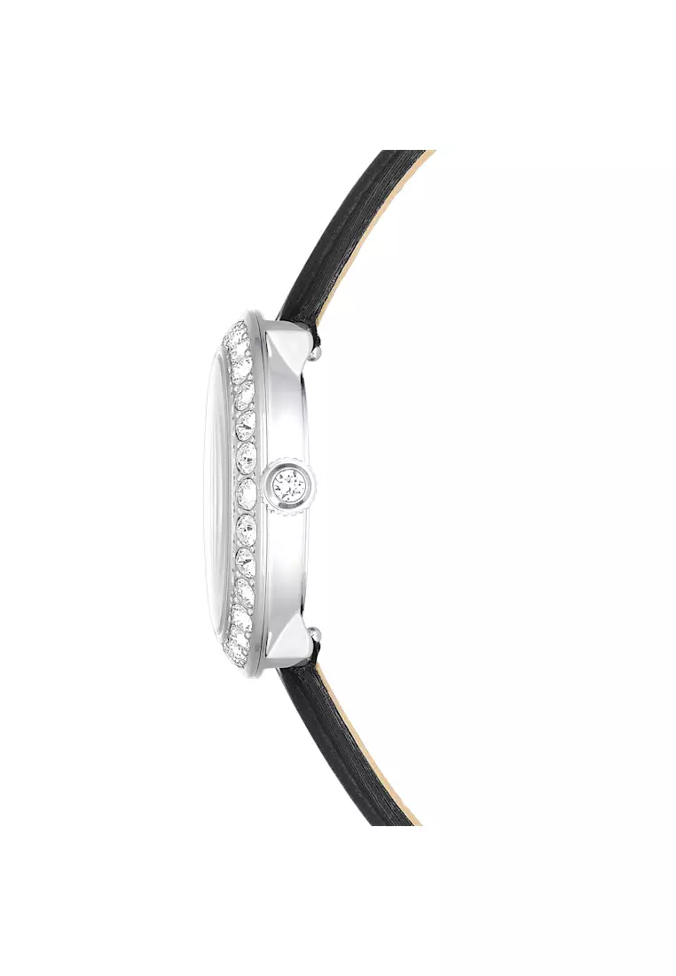 Marsha Buy Swarovski Matrix Tennis watch, Swiss Made, Leather strap