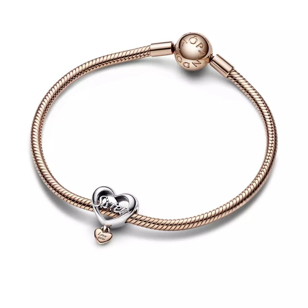 Rose gold sister charm shop