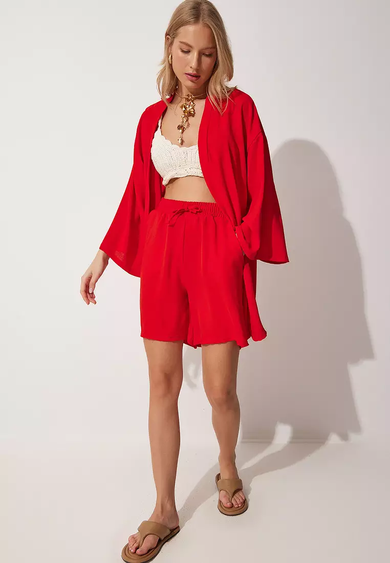 Flowy Kimono with Shorts Set