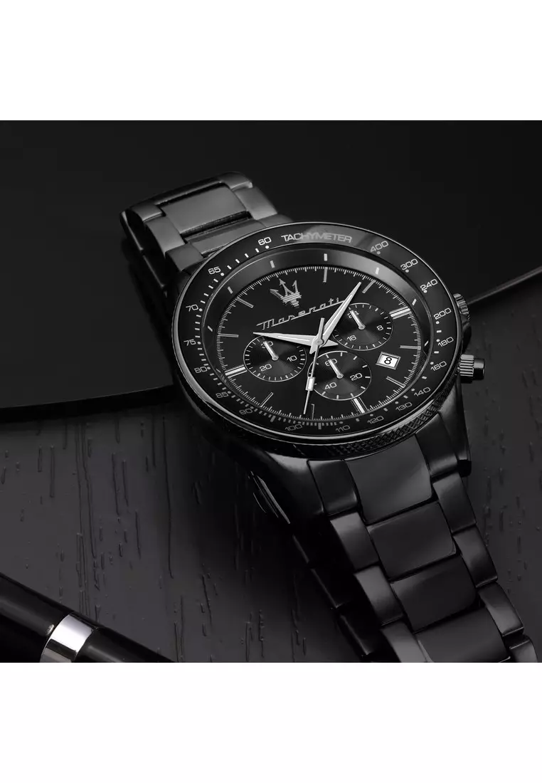 Maserati 【Online Exclusive】Maserati Sfida 44mm Men's Black Steel