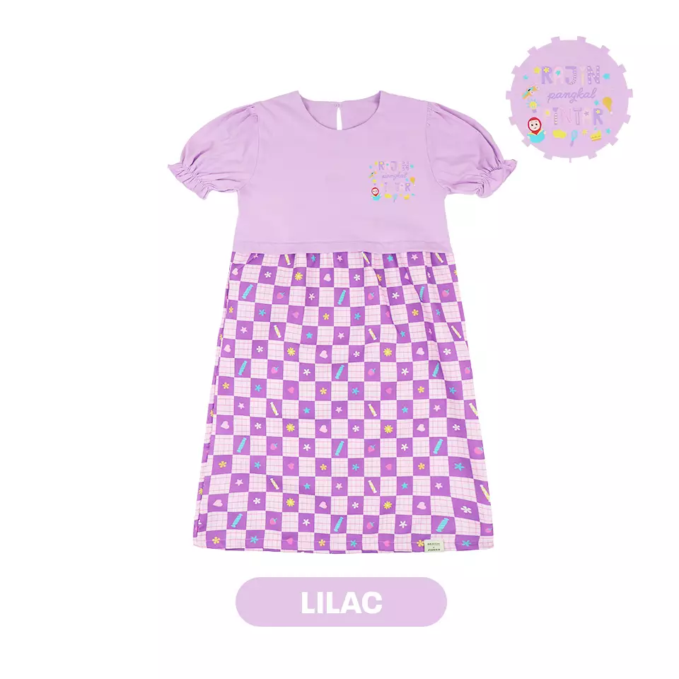 Mooi x Nussa Dress Anak Perempuan Rarra Dress - Lilac