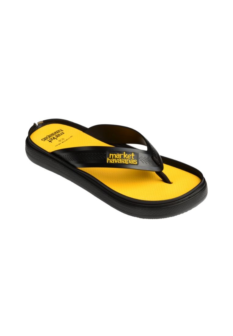 Men Zip Top Market Flip Flops - Black