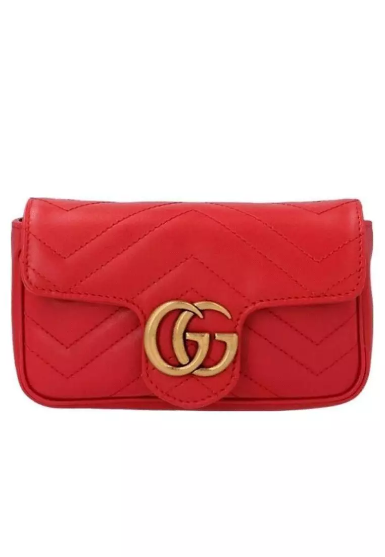 Red gucci hot sale leather bag