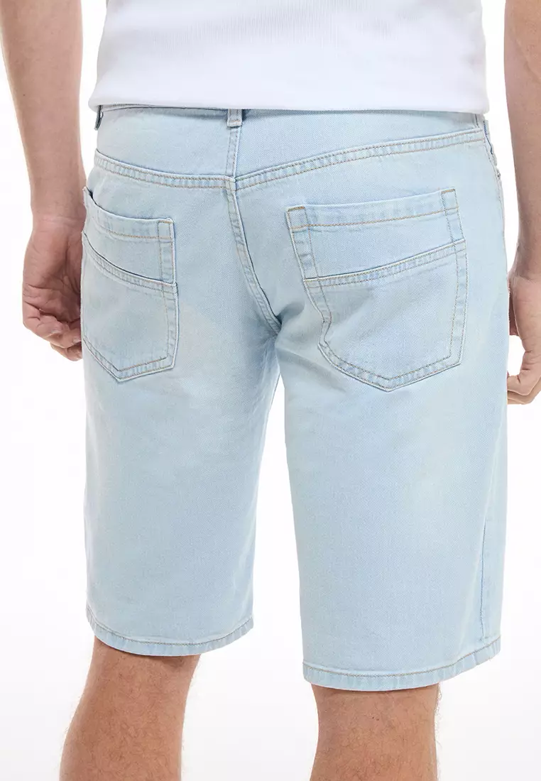 Mens Shorts Washed Denim Shorts Buy Terranova Light Wash Denim