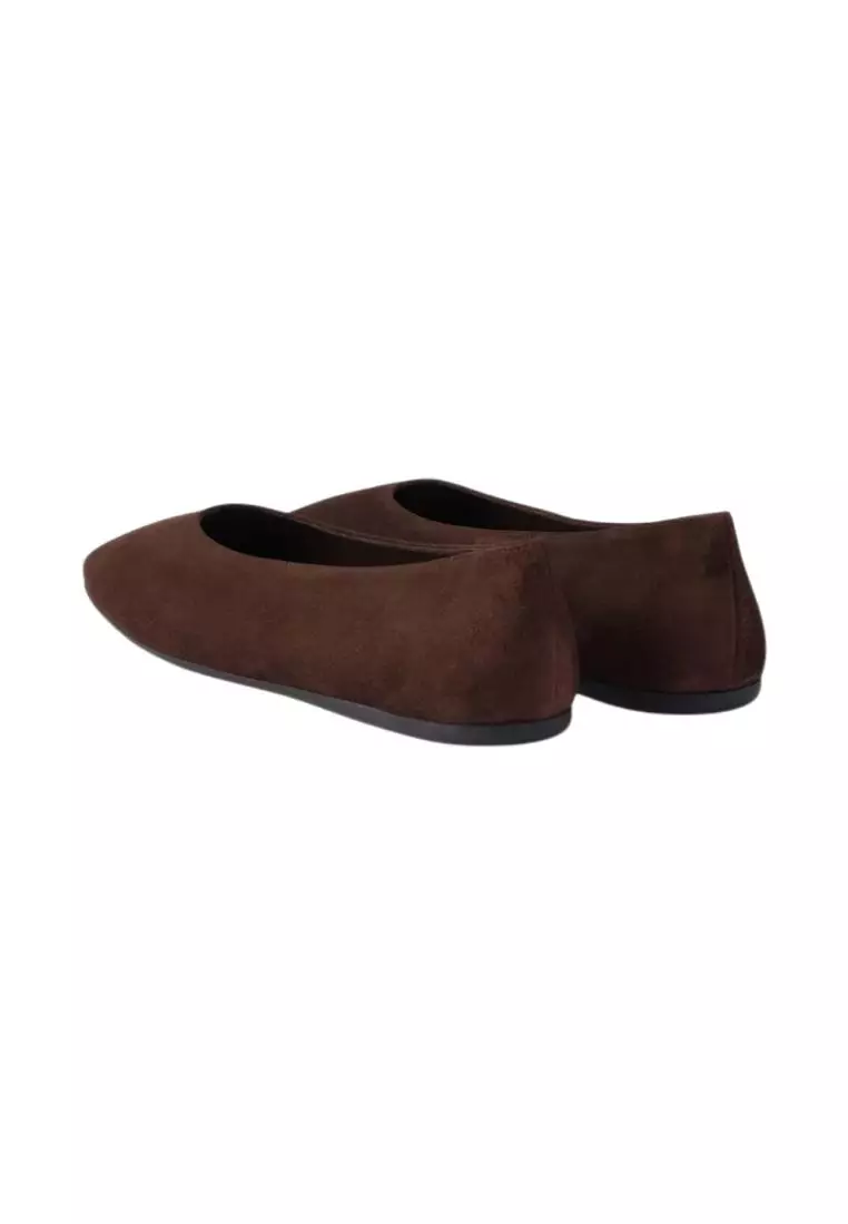 Jual Prada Suede Ballerinas 05 mm with Screen-Printed Logo Dark Brown ...