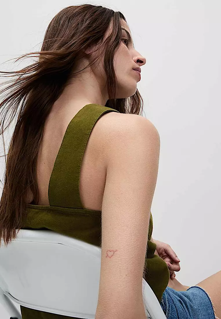 Linen Rich Square Neck Vest Top