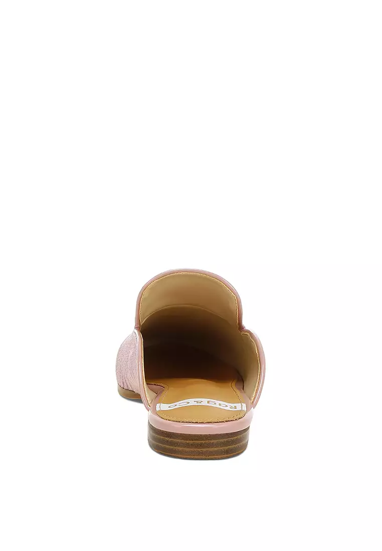 Slip On Mules Bertekstur Beludru dalam Warna Pink