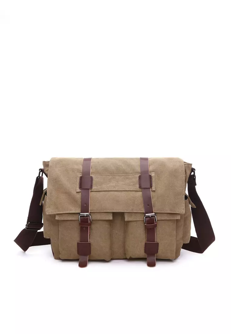Men's canvas crossbody bag top