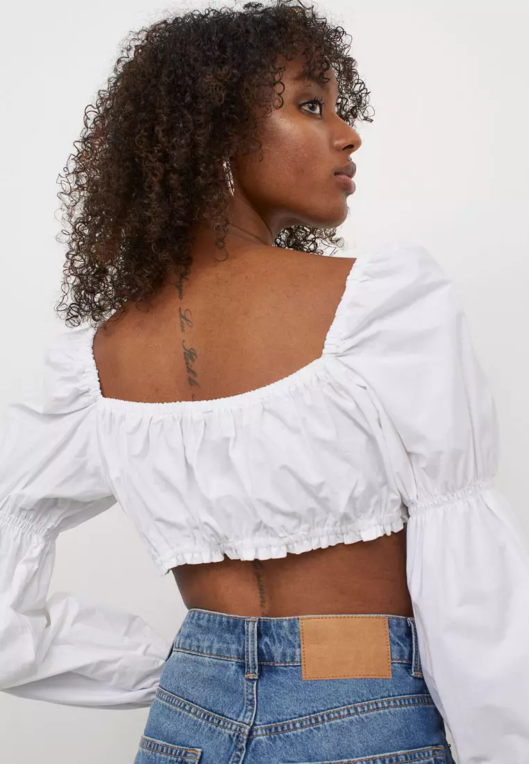 Buy H&M Cotton Cropped Top Online