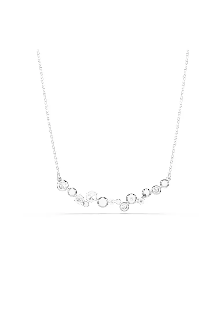 Constella necklace, Mixed cuts, White, Rhodium plated