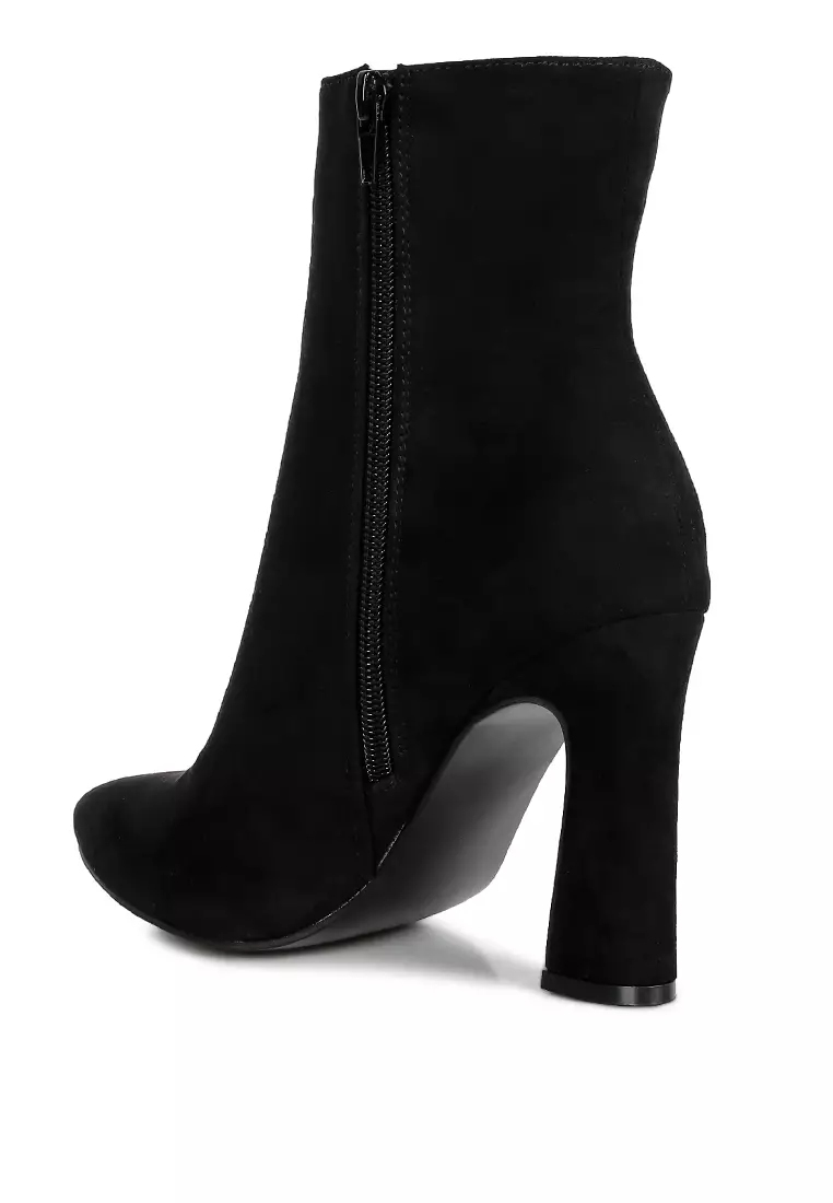 Black Block Heeled Ankle Boots