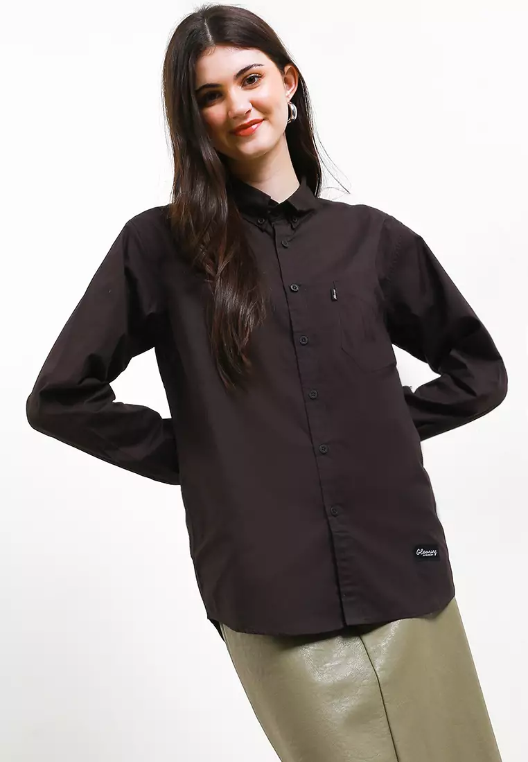 Worn Cortans Dark Kemeja Panjang Brown