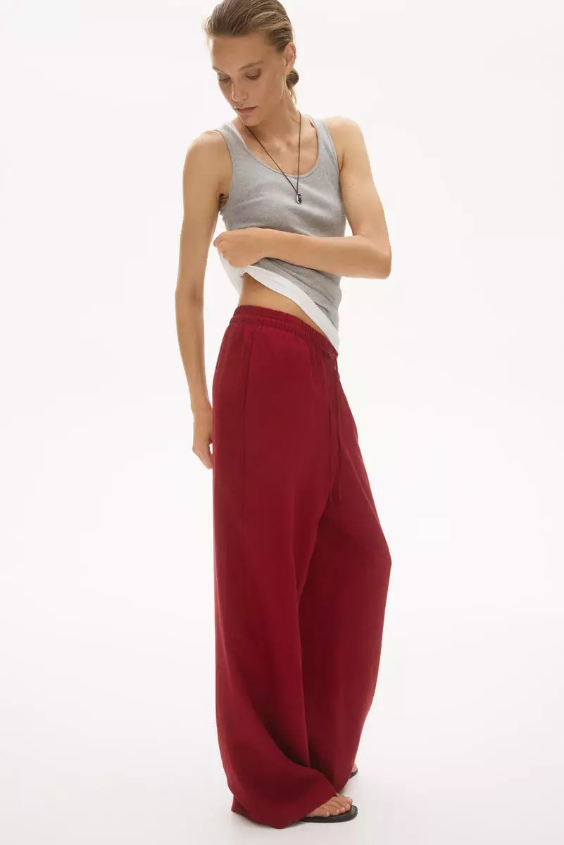 Linen-blend trousers