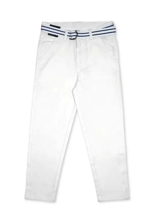 Boys Twill Long Pants with Striped Belt