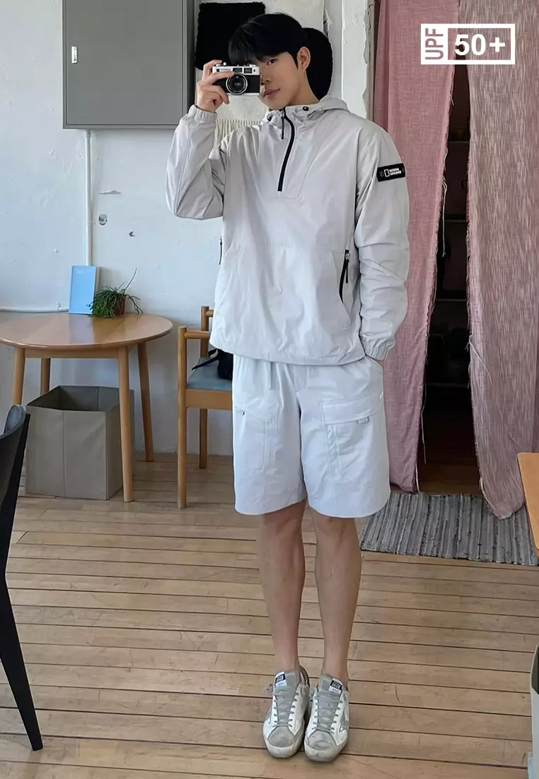 男女同款ADELIE輕便梭織彈性工裝短褲