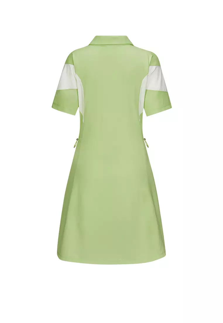 女裝 K-SWISS LOGO 拼色半拉鏈 POLO 連身裙