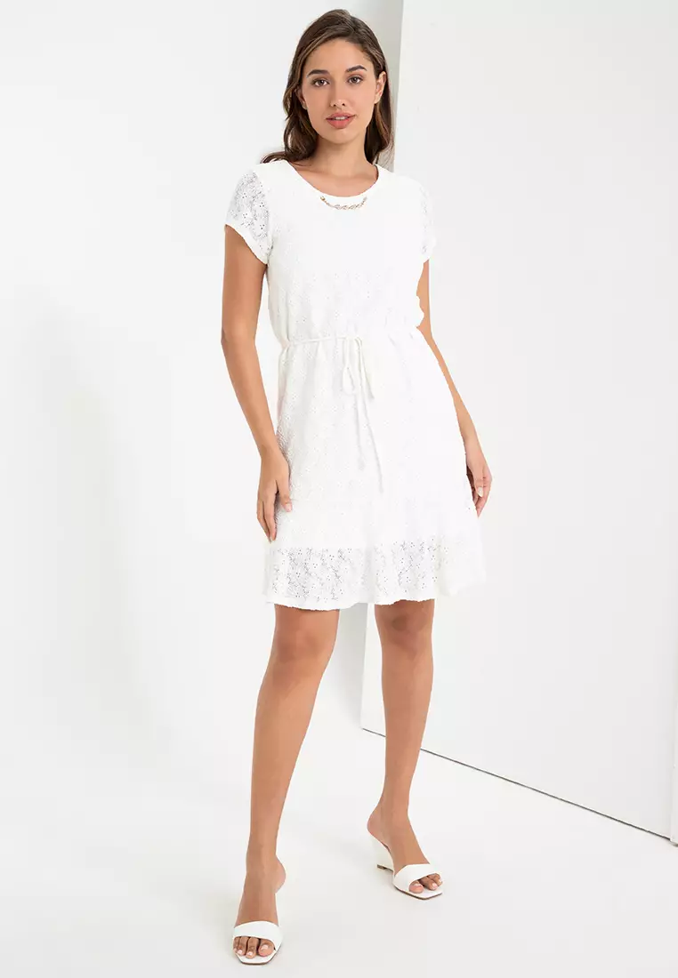 Lace Flounce Hem Dress