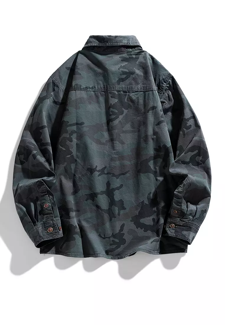 Jacket tops camouflage hot sale long sleeves