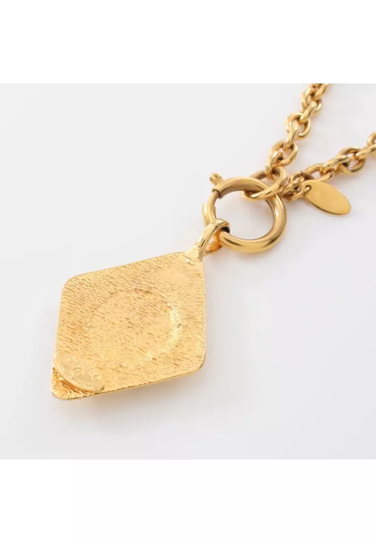 Buy Chanel Pre-loved CHANEL coco mark rhombus necklace GP gold