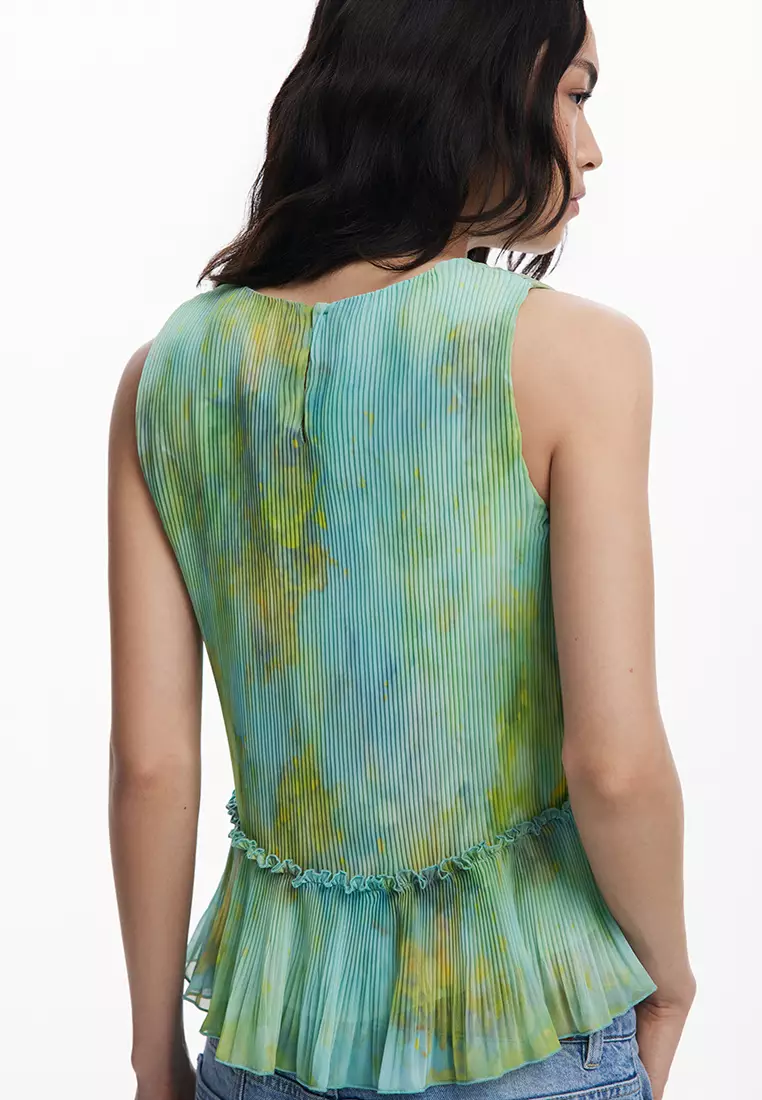 Ruffled pleated blouse