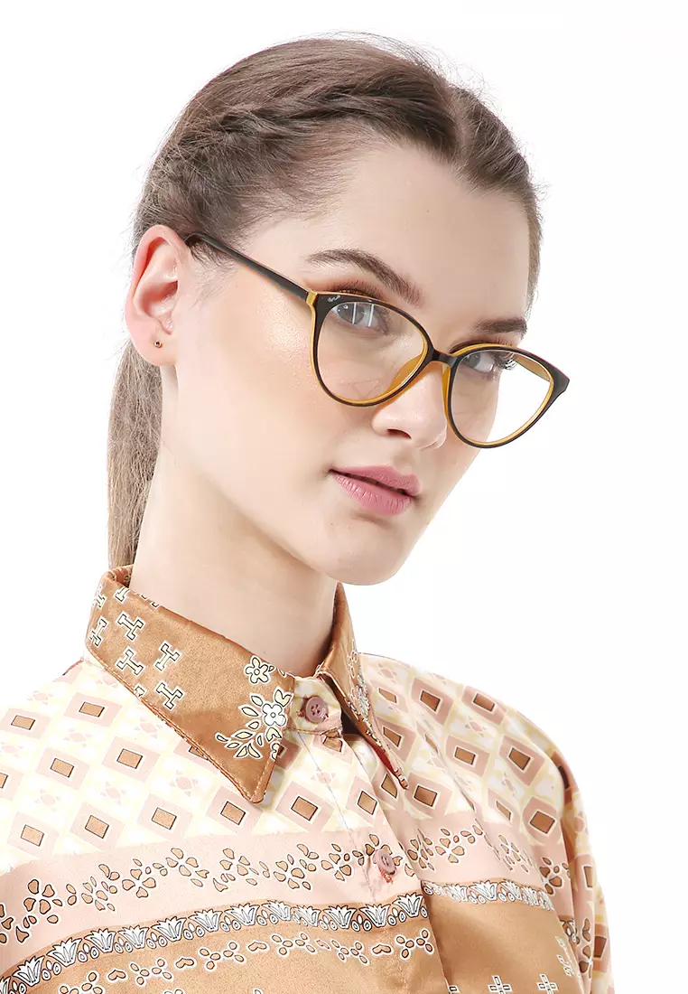 Kiano Kacamata Wanita Cat Eye Design Glasess Frame Material Plastic ORIGINAL - Black Brown