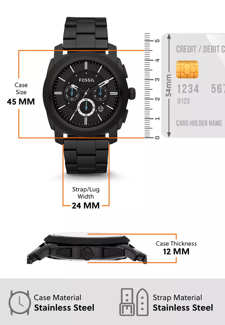 Buy Fossil Fossil Machine Black Watch FS4552IE Online ZALORA