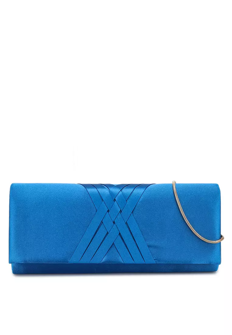 Weave Satin Envelope Clutch