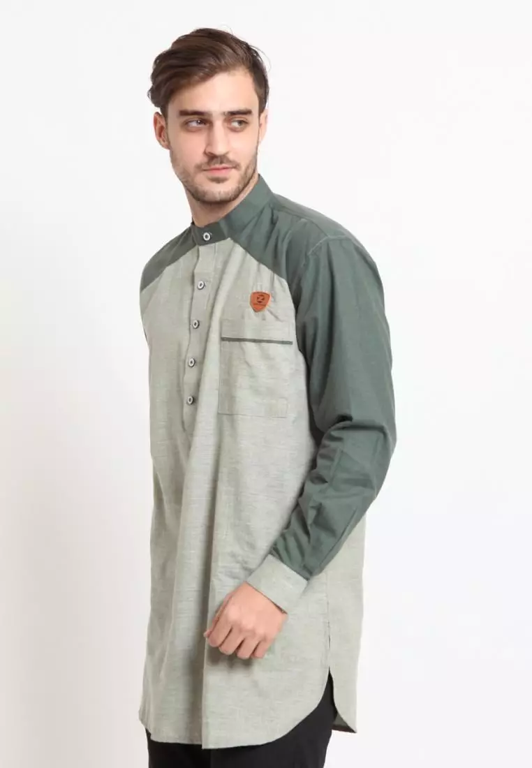 Zayidan Baju Koko Gamis Muslim Pria Zahir - Mint