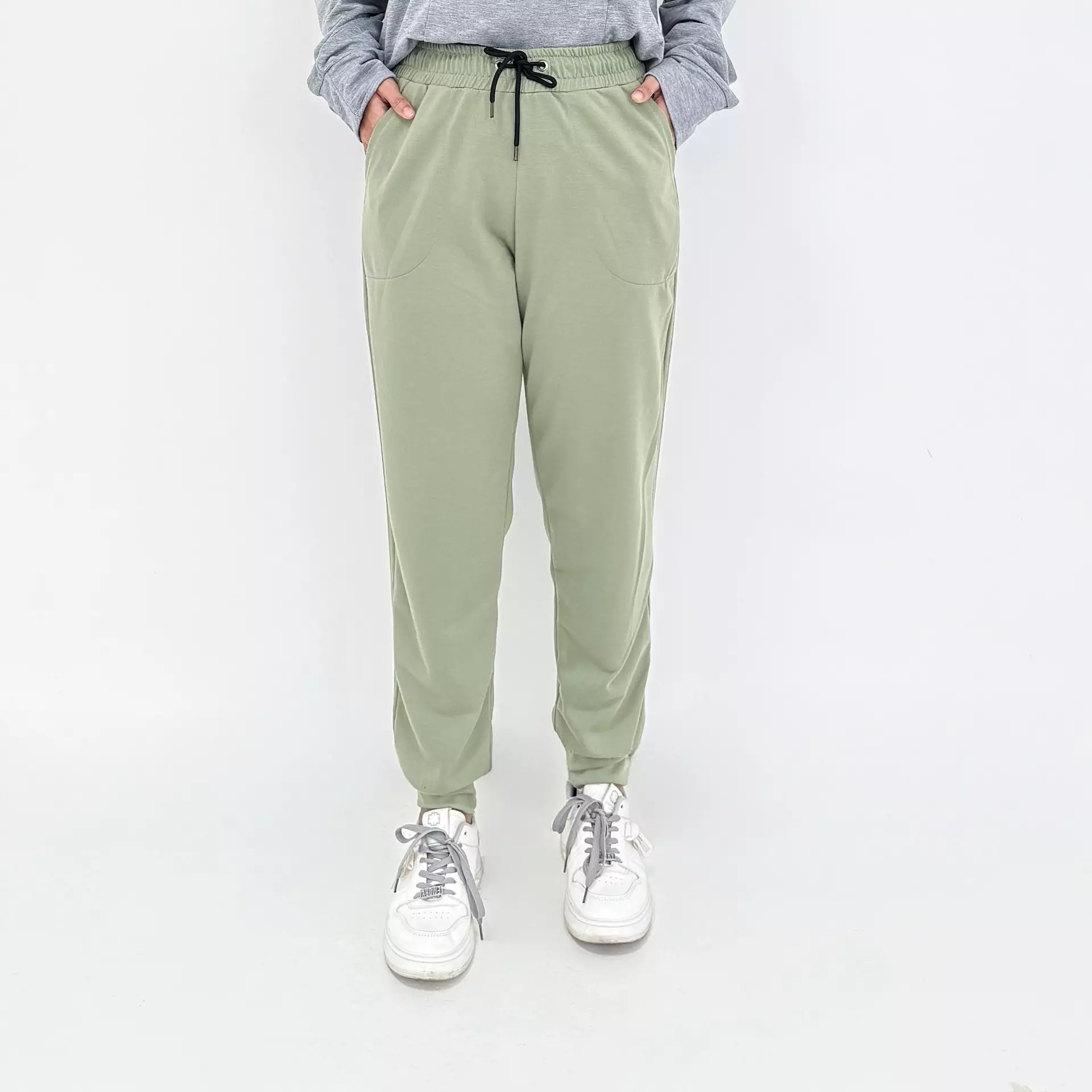 Raima Set Sporty Jogger Pants GREY MINT Setelan Baju Olahraga Wanita
