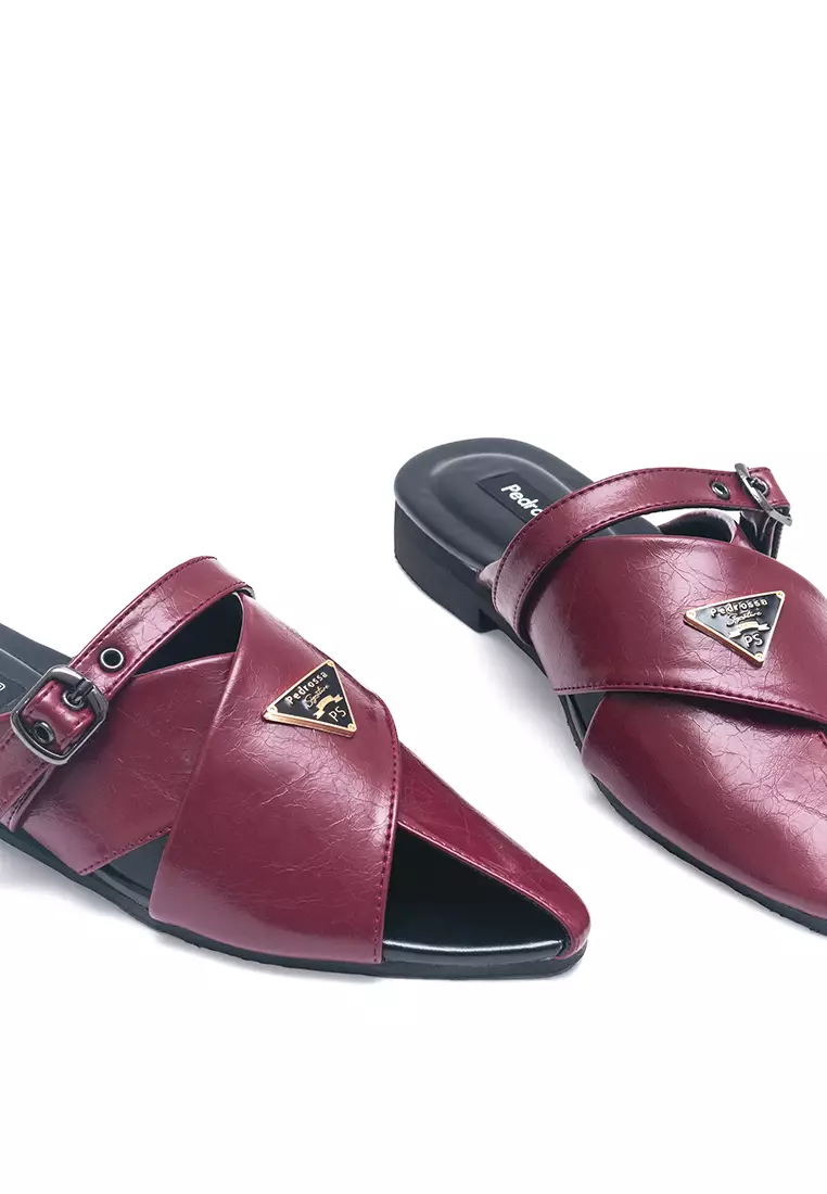 Alana Mules Sandal in Maroon