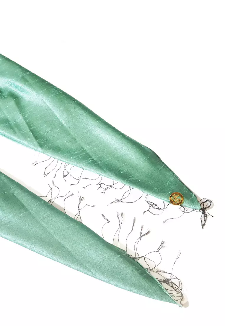 Glamour Raw Silk Pashmina Mint