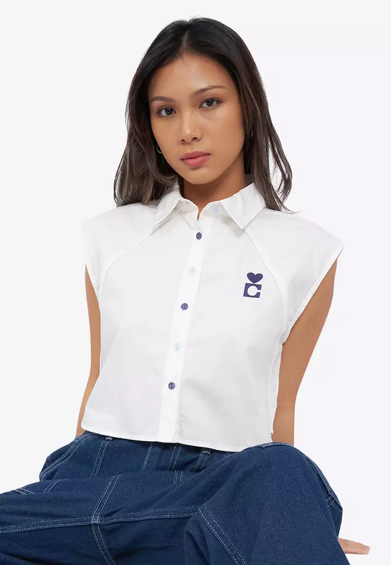 Sleeveless Button Up Shirt