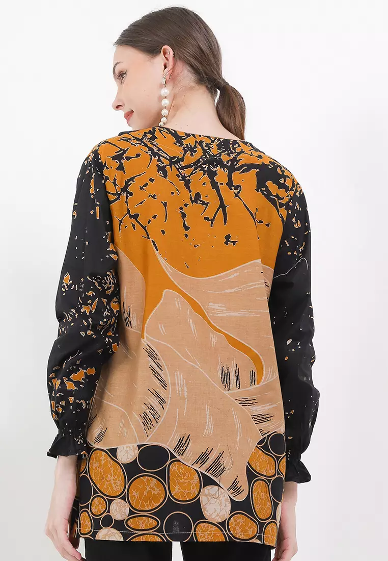 Batu Blouse Batik Premium Wanita Casual Modern