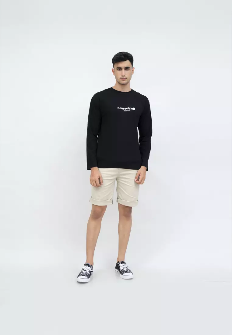 Kaos cotton combed lengan panjang pria unisex houseofcuff Geisha Wave