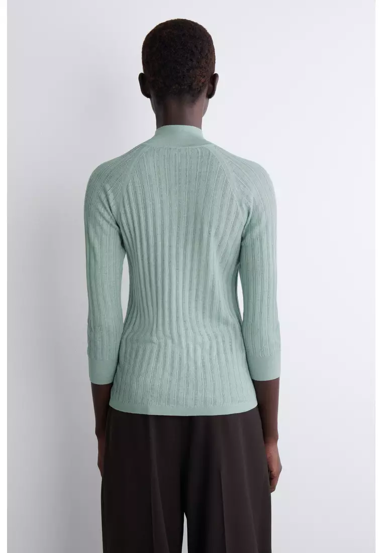 SHEER KNITTED SILK TOP