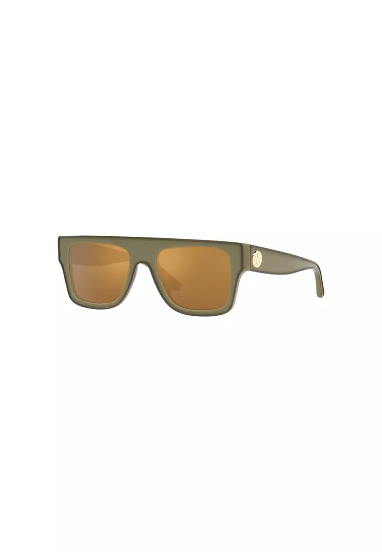 Women Rectangle Frame Green Sunglasses, UV Protection - TY7185U