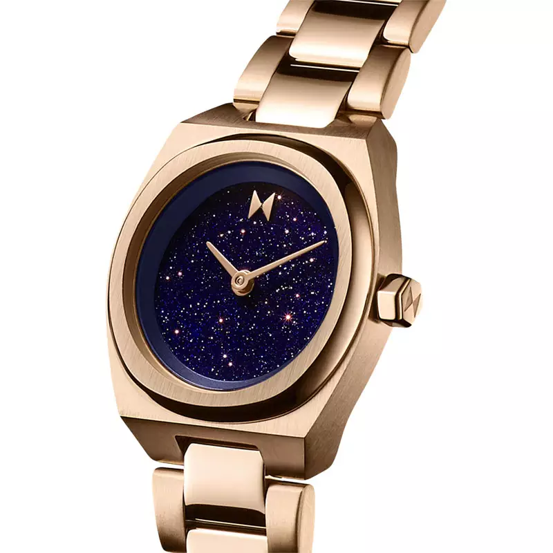 Jam Tangan Wanita MVMT Odyssey II 28000343-D Ladies Galaxy Midnight Blue Dial Rose Gold Stainless Steel Strap
