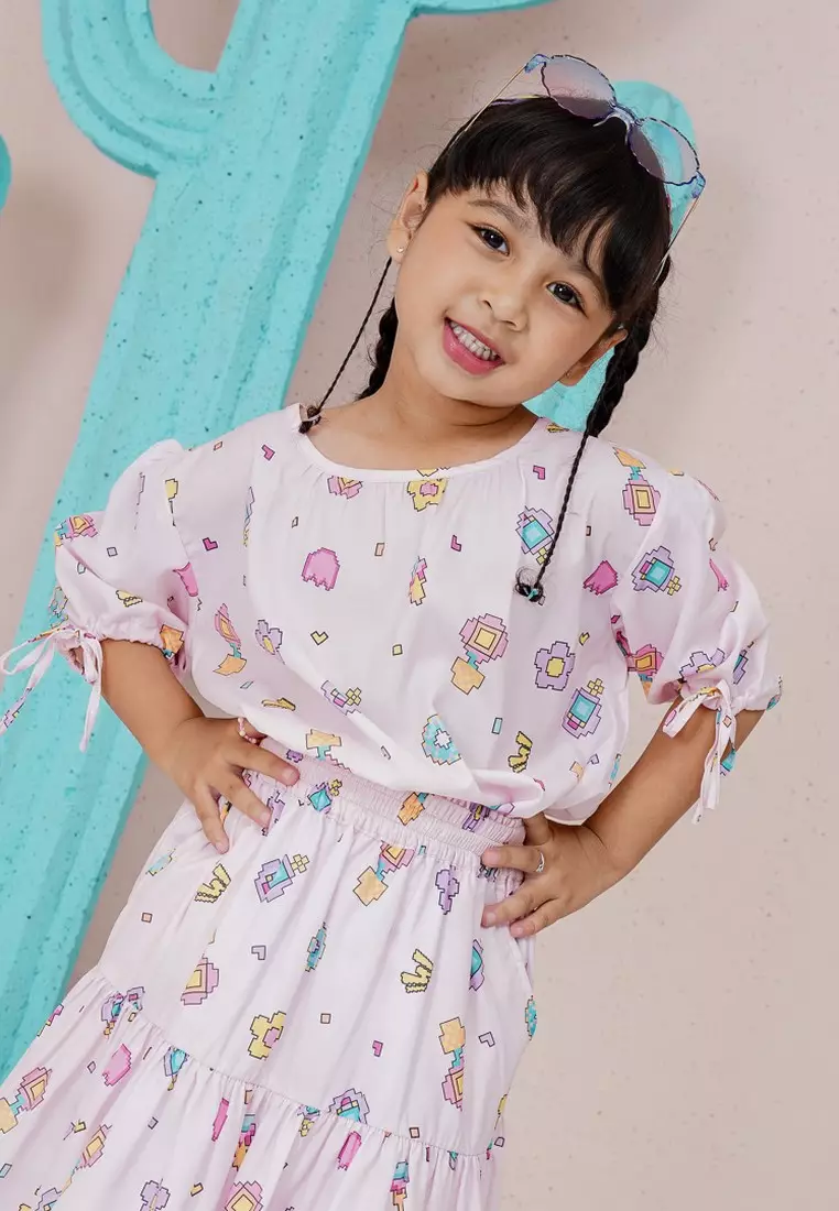 3Second Kids Girl's Blouse Shirt Floral Bruxish Top 030124