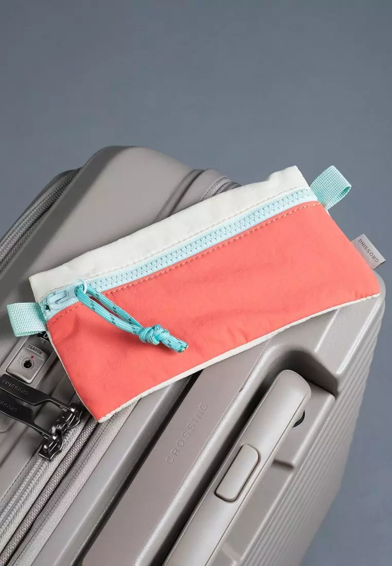 Crossing Tessa Colour Block Pouch Small - Coral/White Beige