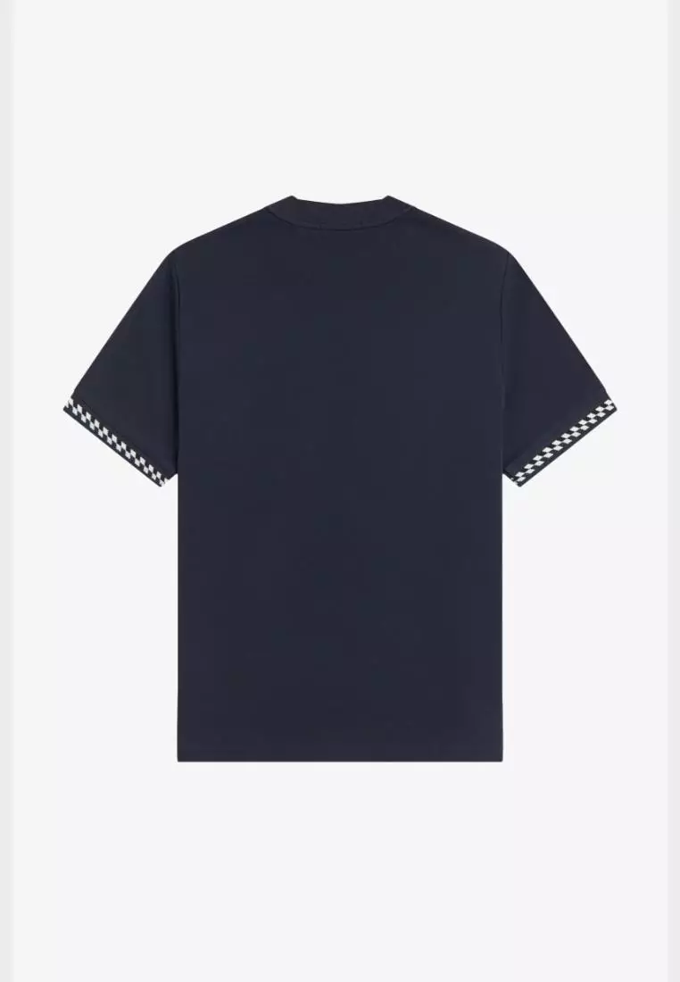 Fred Perry M2477 Jacquard Cuff T-Shirt (Navy)