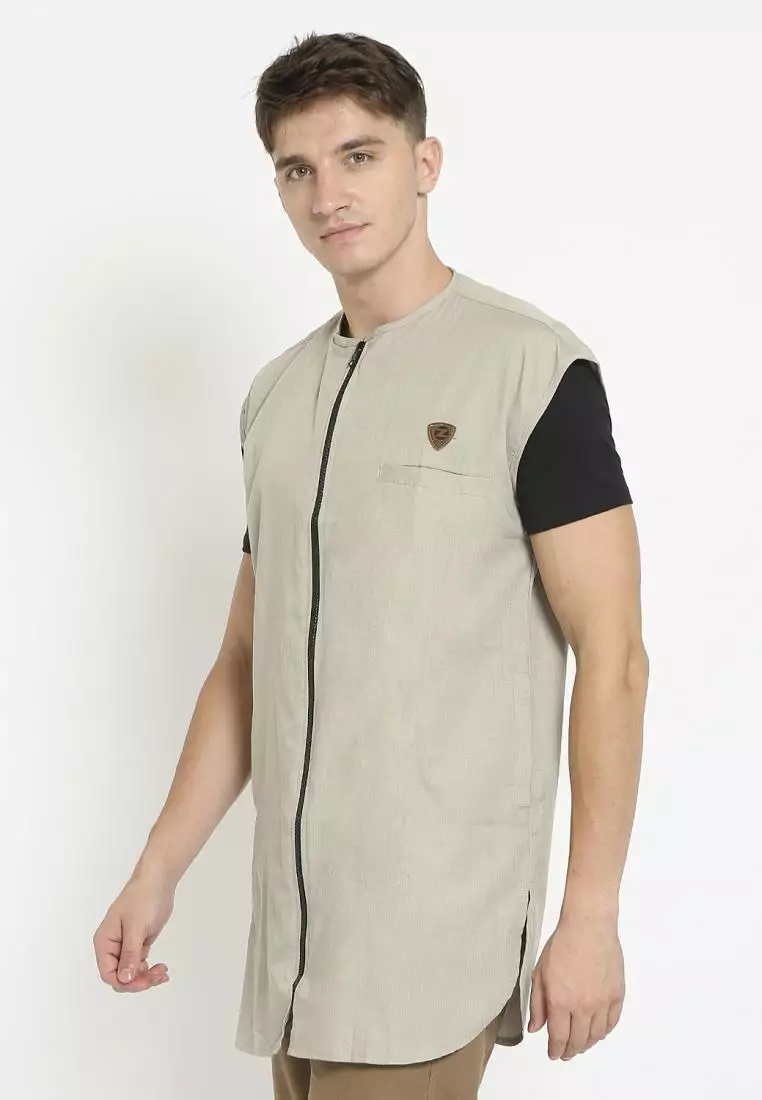 Zayidan Rompi Sholat Zipper Muslim Pria - Silver
