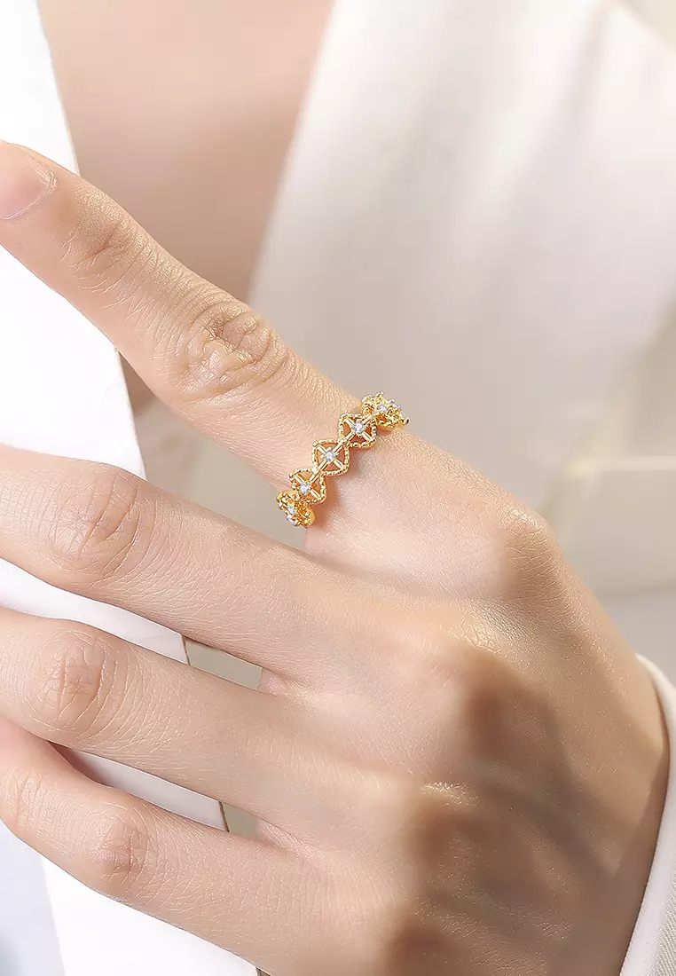 Cincin Wanita Korea Vintage Titanium Original Anti Luntur Free Size Perhiasan Cewek