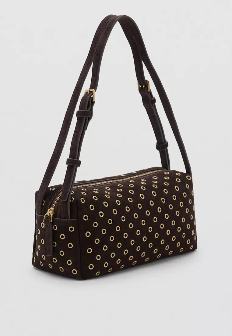 Buy Mango Suede Shoulder Bag with Eyelets 2026 Online | ZALORA