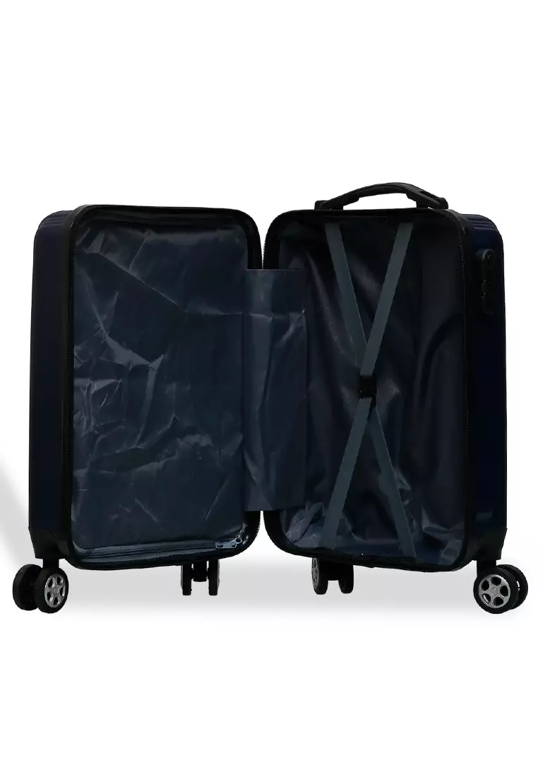 Caroline Koper Hardcase Unisex Size 18 Inch Tas Travel Large Compartment Material ABS+PVC Coated ORIGINAL - Blue