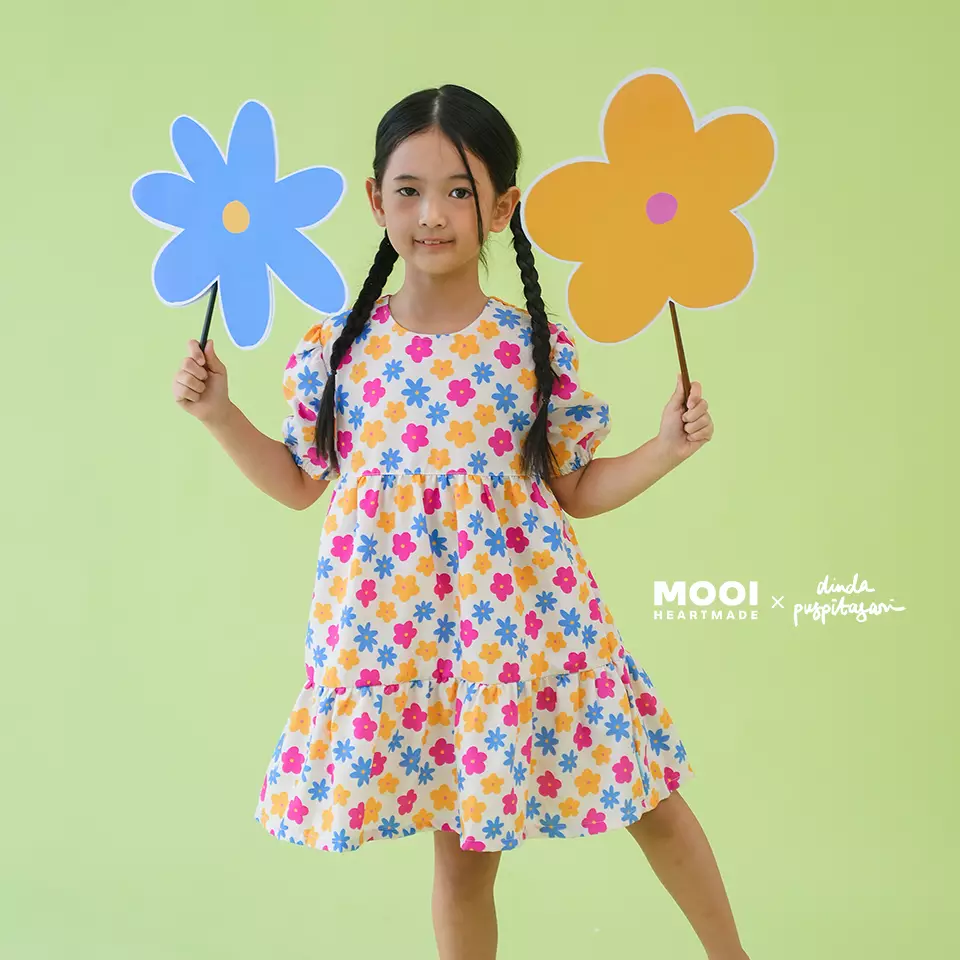 Mooi X Dinda Puspitasari Dress Anak Perempuan Audrey Dress - Light Green