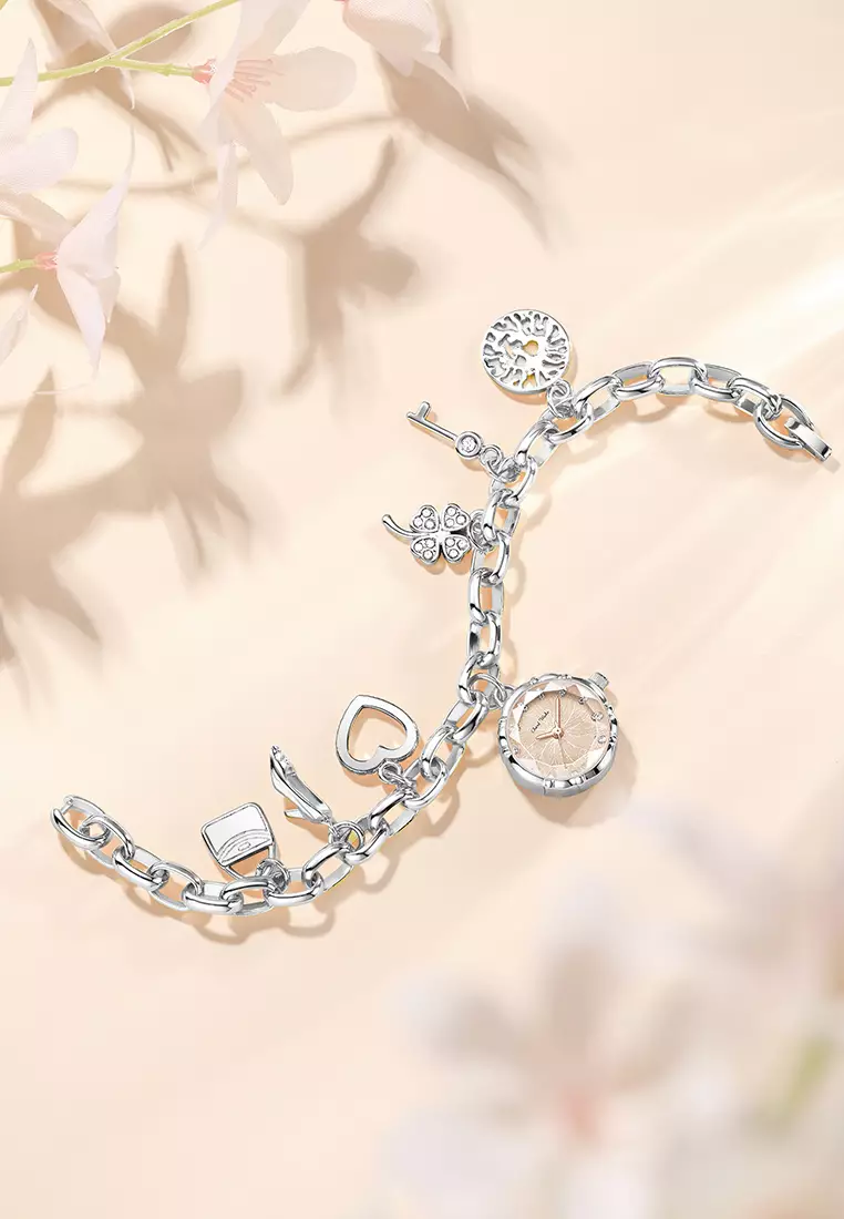 Jam Tangan Wanita Gelang Anti Air Original Mewah Elegan Korea Jam Tangan Cewek Kecil silver