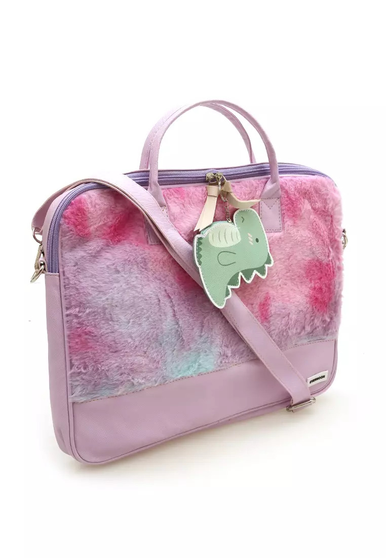Shania Laptop SlingBag Fluffy Purple Pink With Mini Pouch -  Purple 5 Dino