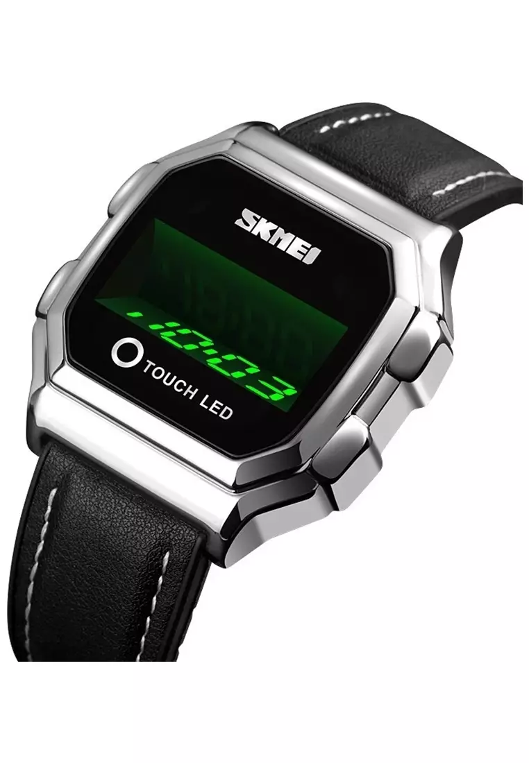 Jam Tangan Digital Pria Casual Design Modern Waterproof Strap Tali Kulit Leather PL60 ORIGINAL